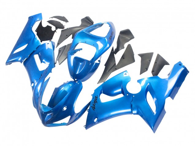 2005-2006 Glossy Blue Kawasaki ZX6R Motorcycle Fairings