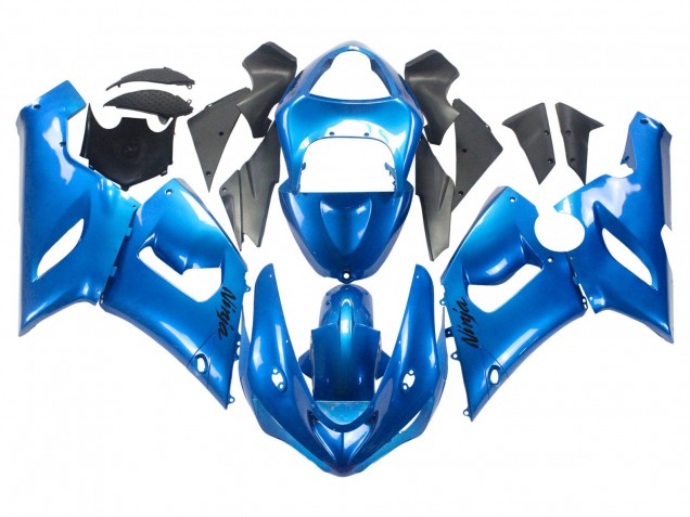 2005-2006 Glossy Blue Kawasaki ZX6R Motorcycle Fairings