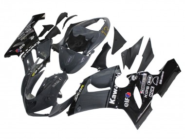 2005-2006 Dark Grey Black Kawasaki ZX6R Motorcycle Fairings