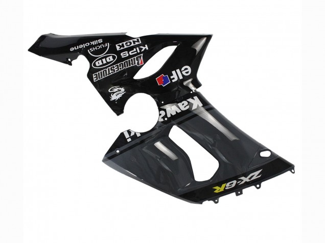 2005-2006 Dark Grey Black Kawasaki ZX6R Motorcycle Fairings