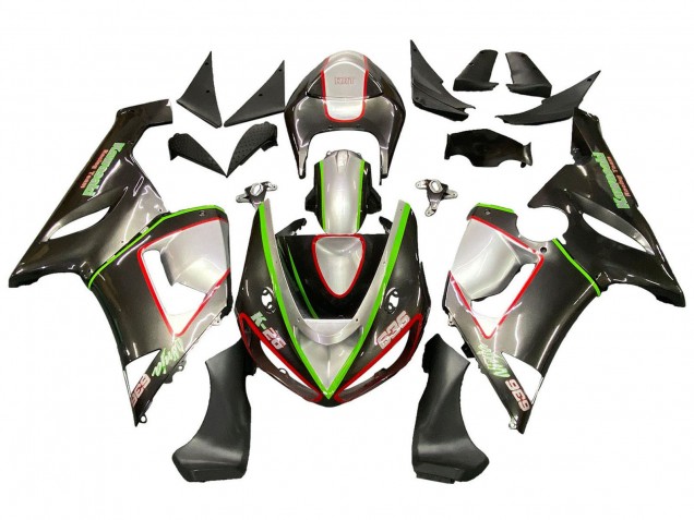 2005-2006 Black Silver Green Red K-26 Kawasaki ZX6R Motorcycle Fairings