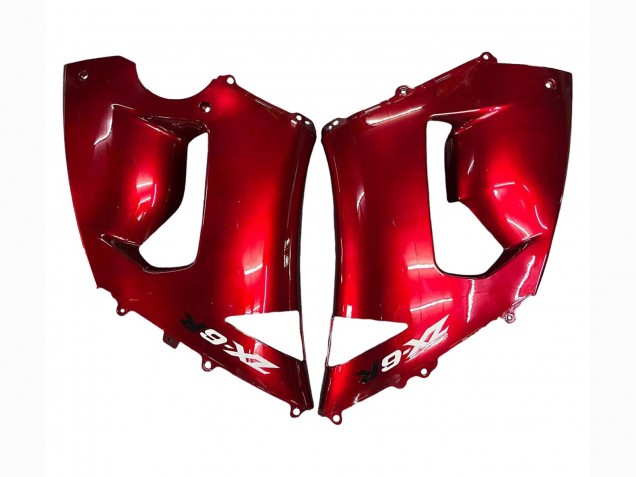 2005-2006 Red Black Kawasaki ZX6R Motorcycle Fairings