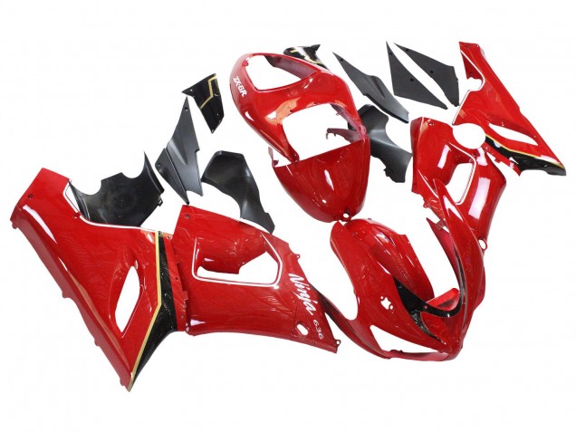 2005-2006 Red Yellow Black Kawasaki ZX6R Motorcycle Fairings