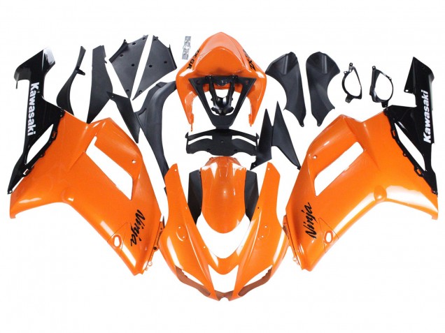 2007-2008 Orange Black Ninja Kawasaki ZX6R Motorcycle Fairings