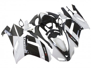 2007-2008 White Black Kawasaki ZX6R Motorcycle Fairing