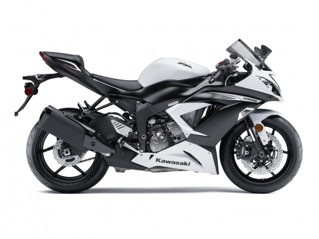 2009-2012 White Matte Black Kawasaki ZX6R Motorcycle Fairing