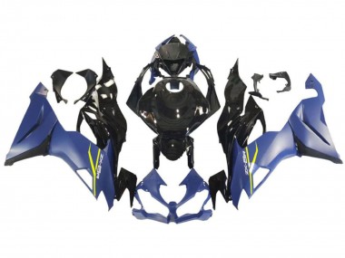 2009-2012 Blue Glossy Black Yellow Kawasaki ZX6R Motorcycle Fairing