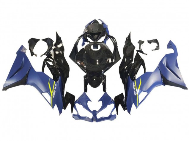 2009-2012 Blue Glossy Black Yellow Kawasaki ZX6R Motorcycle Fairing