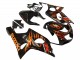2000-2002 Glossy Black Orange Flame Suzuki GSXR1000 Motorcycle Fairings