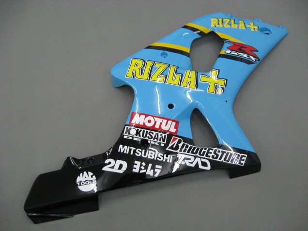 2000-2002 Light Blue Yellow Black Motul Rizla Suzuki GSXR1000 Motorcycle Fairings