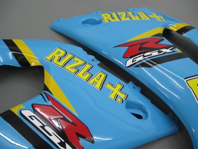 2000-2002 Light Blue Yellow Black Motul Rizla Suzuki GSXR1000 Motorcycle Fairings