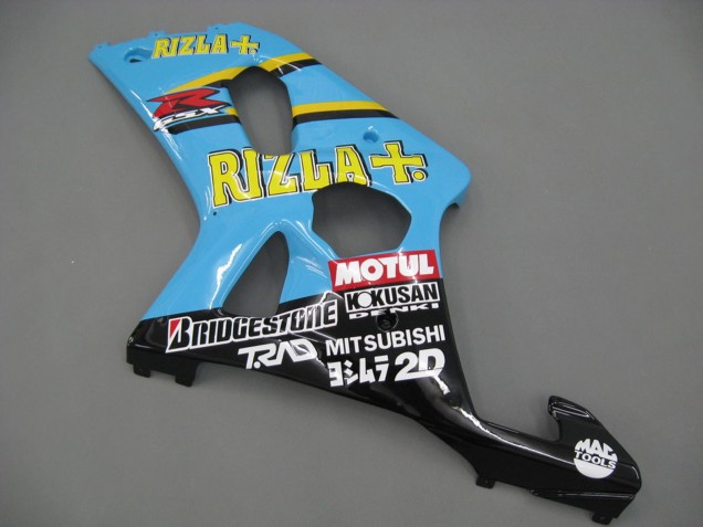 2000-2002 Light Blue Yellow Black Motul Rizla Suzuki GSXR1000 Motorcycle Fairings