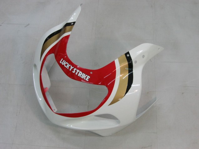 2000-2002 White Red Lucky Strike Suzuki GSXR1000 Motorcycle Fairings