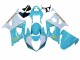 2003-2004 White Light Blue Gold Suzuki GSXR 1000 Motorcycle Fairings