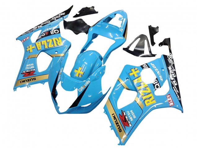 2003-2004 Light Blue Yellow Black Rizla Motul Suzuki GSXR 1000 Motorcycle Fairings