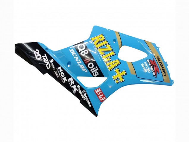 2003-2004 Light Blue Yellow Black Rizla Motul Suzuki GSXR 1000 Motorcycle Fairings