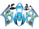 2003-2004 Light Blue Yellow Black Rizla Motul Suzuki GSXR 1000 Motorcycle Fairings