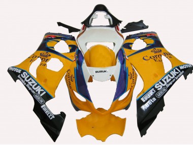 2003-2004 Yellow White Blue Black Corona Suzuki GSXR 1000 Motorcycle Fairings