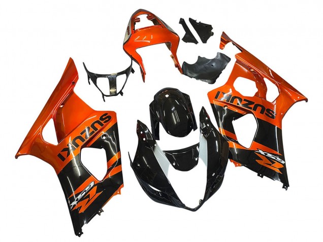 2003-2004 Burnt Orange Glossy Black Suzuki GSXR 1000 Motorcycle Fairing