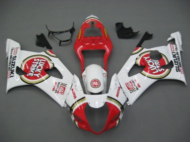 2003-2004 White Red Motul Lucky Strike Suzuki GSXR 1000 Motorcycle Fairings