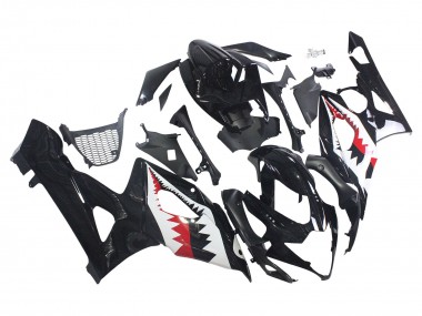 2005-2006 Glossy Black Red White Shark Suzuki GSXR 1000 Motorcycle Fairings