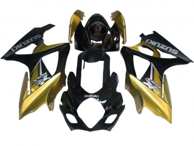 2007-2008 Gold Black Silver Decal Suzuki GSXR 1000 Motorcycle Fairings