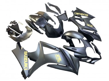 2007-2008 Matte Black Gold Decal Suzuki GSXR 1000 Motorcycle Fairings