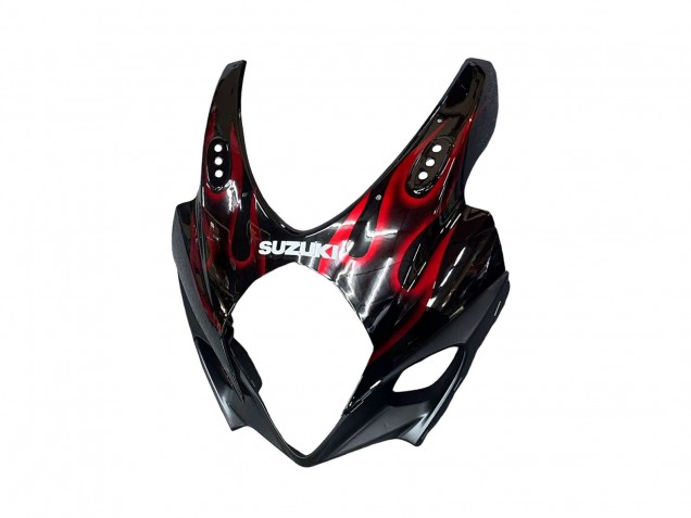 2007-2008 Black Red Flame Suzuki GSXR 1000 Motorcycle Fairings