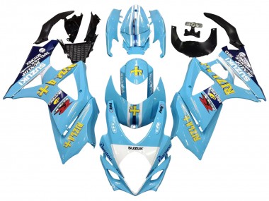 2007-2008 Light Blue Yellow Black Motul Rizla Suzuki GSXR 1000 Motorcycle Fairings