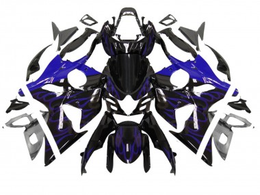 2007-2008 Glossy Black Blue Flame Suzuki GSXR 1000 Motorcycle Fairing