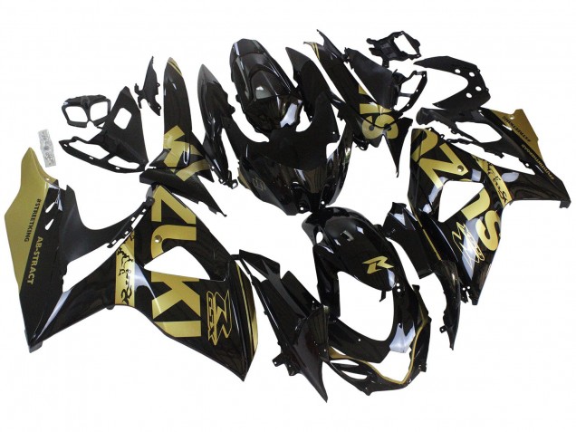 2009-2016 Glossy Black Gold Suzuki GSXR 1000 Motorcycle Fairings