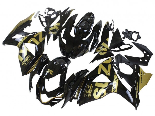 2009-2016 Glossy Black Gold Suzuki GSXR 1000 Motorcycle Fairings