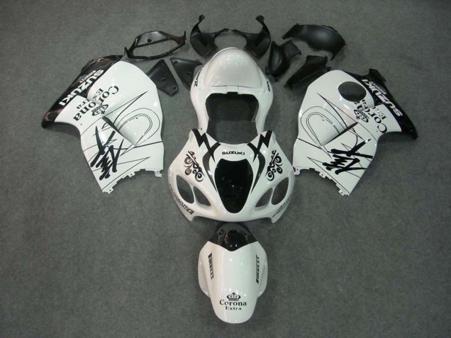 1996-2007 White Black Corona Suzuki GSXR 1300 Hayabusa Motorcycle Fairings