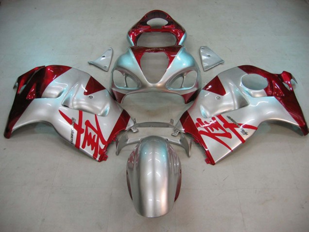 1996-2007 Silver Red Hayabusa Suzuki GSXR 1300 Hayabusa Motorcycle Fairings