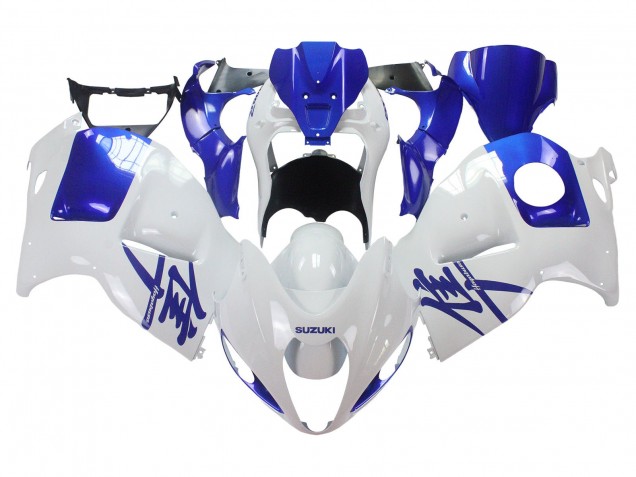 1996-2007 White Blue Hayabusa Suzuki GSXR 1300 Hayabusa Motorcycle Fairings