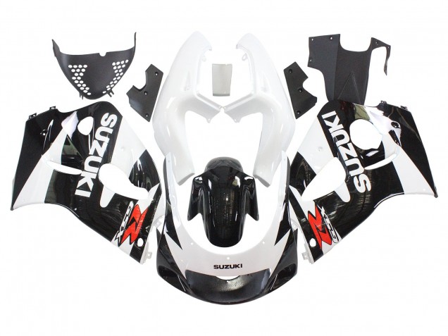 1996-2000 Black White Suzuki GSXR 600 / GSXR 750 Motorcycle Fairings