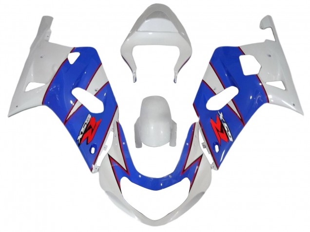 2001-2003 White Blue Red Suzuki GSXR 600 / GSXR 750 Motorcycle Fairings