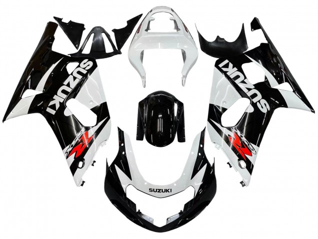 2001-2003 White Glossy Black Red Suzuki GSXR 600 / GSXR 750 Motorcycle Fairings