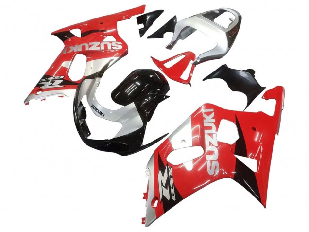 2001-2003 Red White Glossy Black Suzuki GSXR 600 / GSXR 750 Motorcycle Fairing