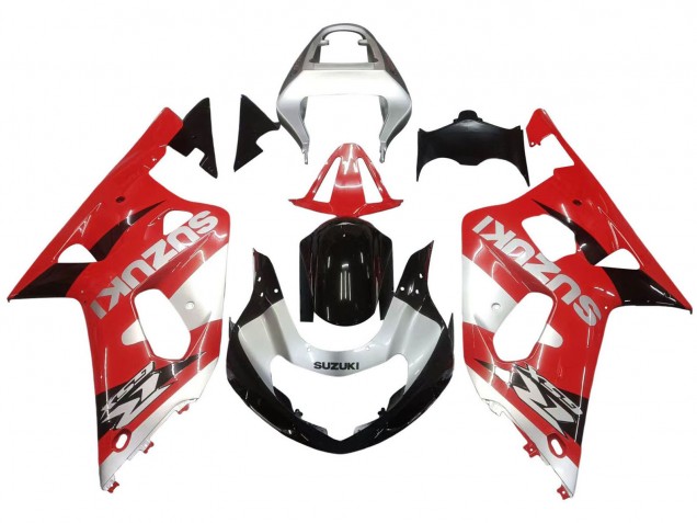2001-2003 Red White Glossy Black Suzuki GSXR 600 / GSXR 750 Motorcycle Fairing