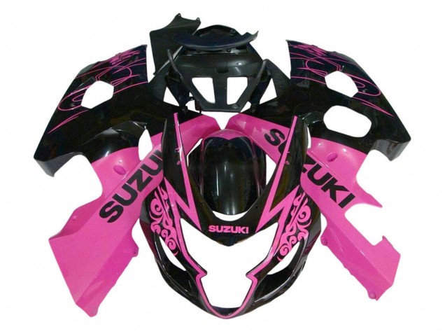 2004-2005 Pink Glossy Black Suzuki GSXR 600 / GSXR 750 Motorcycle Fairing