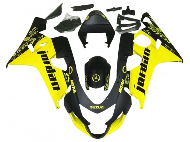 2004-2005 Black Yellow Jordan Suzuki GSXR 600 / GSXR 750 Motorcycle Fairings