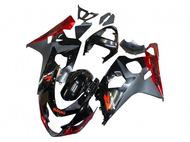 2004-2005 Black Grey Red Suzuki GSXR 600 / GSXR 750 Motorcycle Fairings