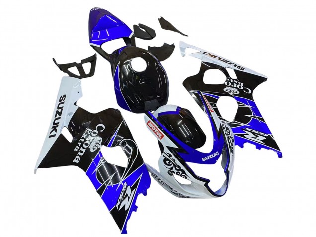 2004-2005 White Blue Black Corona Motul Suzuki GSXR 600 / GSXR 750 Motorcycle Fairing