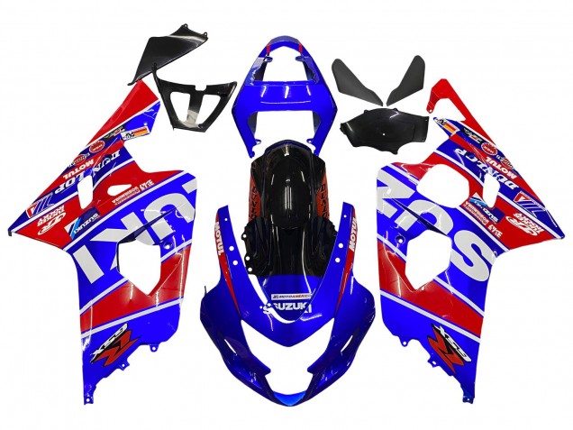 2004-2005 Blue Red Black Motul Dunlop Suzuki GSXR 600 / GSXR 750 Motorcycle Fairings