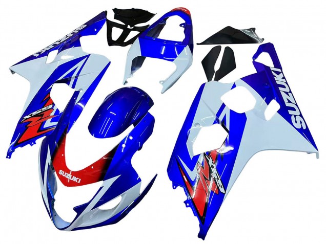 2004-2005 White Blue Red Suzuki GSXR 600 / GSXR 750 Motorcycle Fairing