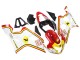 2004-2005 White Red Yellow Michelin Texaon Heron 7 Suzuki GSXR 600 / GSXR 750 Motorcycle Fairings