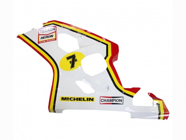 2004-2005 White Red Yellow Michelin Texaon Heron 7 Suzuki GSXR 600 / GSXR 750 Motorcycle Fairings