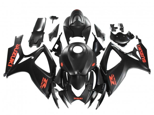 2004-2005 Matte Black Red Decal Suzuki GSXR 600 / GSXR 750 Motorcycle Fairings