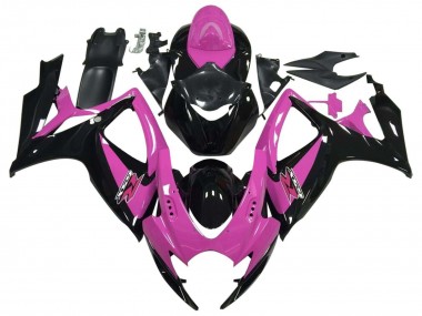 2006-2007 Pink Glossy Black Suzuki GSXR 600 / GSXR 750 Motorcycle Fairing